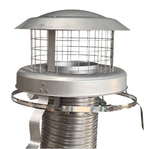 5" Stainless Steel Chimney Pot Hanger Cowl (Connects To Chimney Liner)